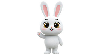 Obraz premium Happy Bunny Waving – No Background