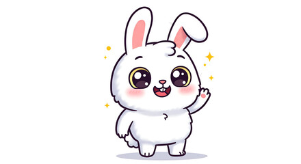 Happy Bunny Waving &ndash; No Background