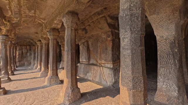 Panchapandava Cave Temple (also known as Pancha Pandava Temples and Mandapa of the Five Pandavas). This is UNESCO's World Heritage Site located at Mamallapuram or Mahabalipuram in Tamil Nadu, India.