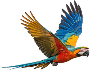 blue, red and yellow macaw