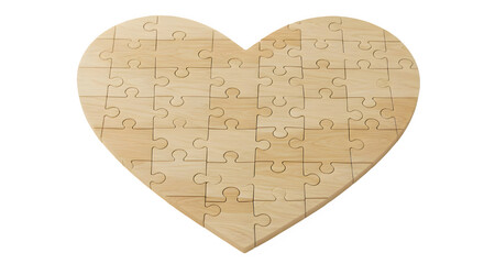 Heart-Shaped Wooden Puzzle with Interlocking Pieces
