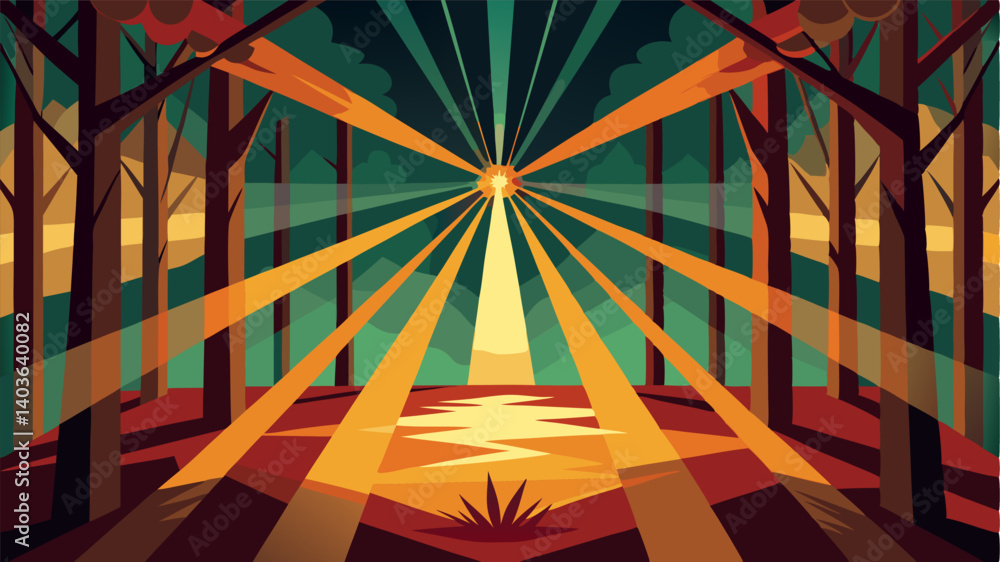 Aufkleber sunlight dances through the canopy creating an everchanging kaleidoscope of light and shadow on the 