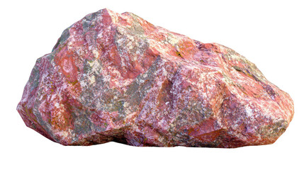 A large detailed stone, showcasing its vivid red hues and rough texture
