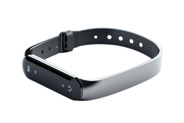 Sleek fitness tracker stylish design black background modern tech activity monitor health device