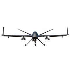 Military Surveillance Drone on transparent background