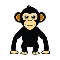 Obraz premium Cute Cartoon Monkey with a Happy Smile