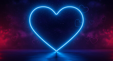 Neon Heart's Embrace AI Generated