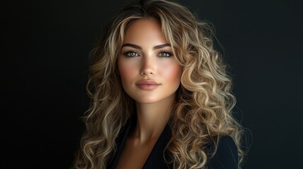 Fototapeta premium Woman with curly blonde hair