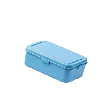 A blue lunch box