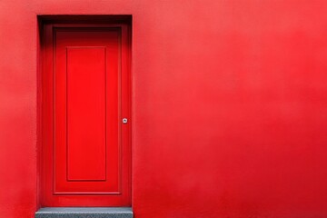 Red Door on Red Wall. Simple, bold, impactful design