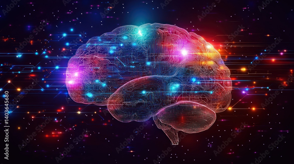 Poster digital brain: a symphony of neural networks and data streams
