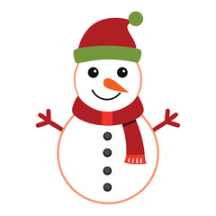 Christmas snowman isolated on white background