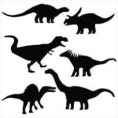 dinosaurs silhouettes vector