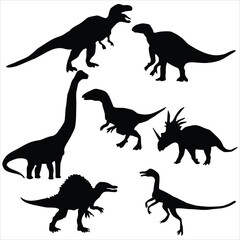 dinosaurs silhouettes set