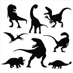 silhouettes of dinosaurs