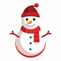 Christmas snowman isolated on white background