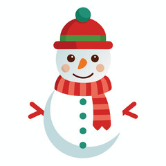 Christmas snowman isolated on white background