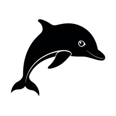 dolphin  face silhouette on a white background
