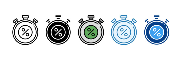 Stopwatch  Icon Set Multiple Style Collection