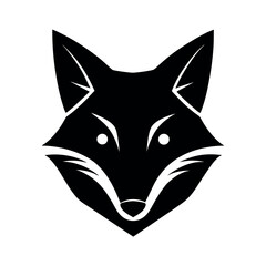 Obraz premium fox face silhouette on a white background