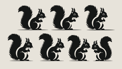 set of black and white cats