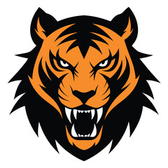 Tiger Head Vector Silhouette aggressive claw marked tiger head silhouette with