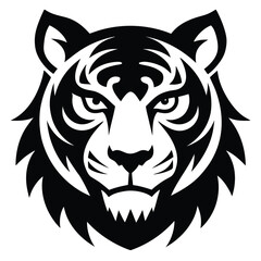 Tiger Head Vector Silhouette  stencil style tiger head silhouette perfect for g