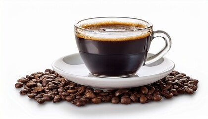 Fototapeta premium black coffee in cup isolated on white background