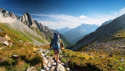 hiking in the mountains
