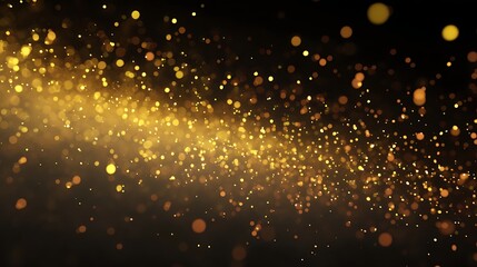 Obraz premium Golden Bokeh Lights Sparkle on Dark Background
