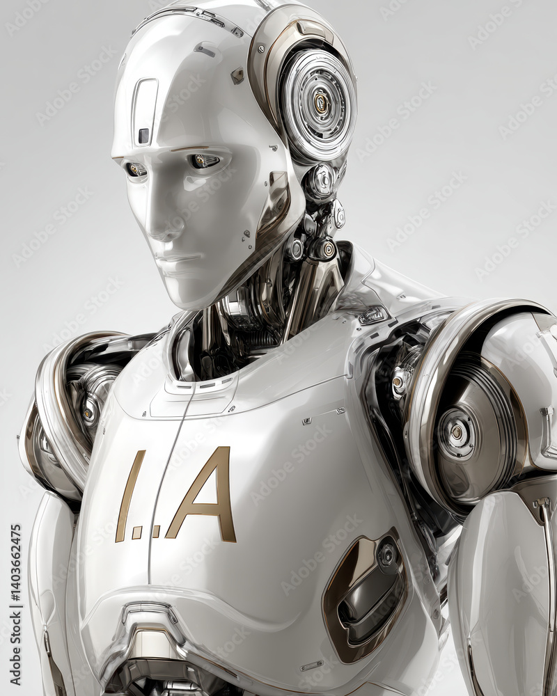 Poster futuristic robot design showcasing advanced artificial intelligence technology ai and innovation