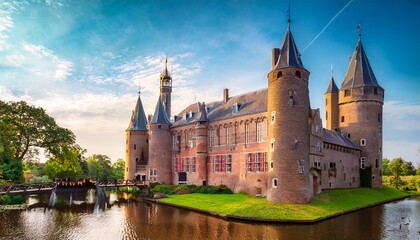 Obraz premium castle de haar in the province of utrecht the netherlands