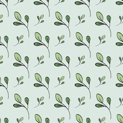 Tropical Leaf Impression Seamless Vector Pattern Design