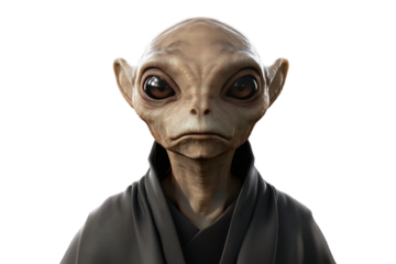 Alien Character with Large Pointed Ears and Mysterious Robed Attire