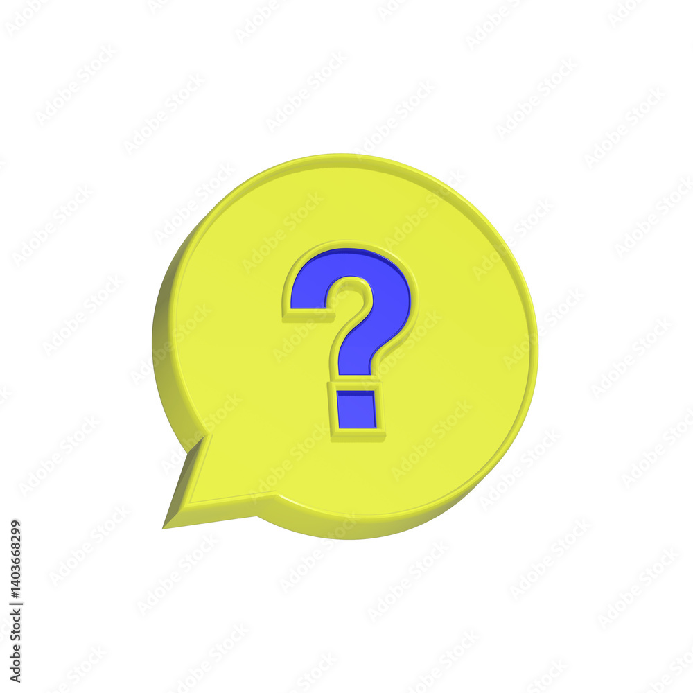 Poster question mark con 3d rendering faq symbol