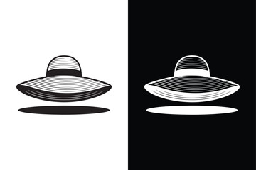 Sunhat icon vector on White Background ,Vector Art Illustration on white background.