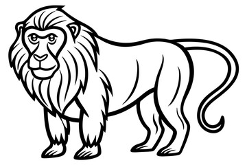 Fototapeta premium Mandrill Monoline Vector