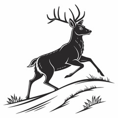 Obraz premium deer-running-vector