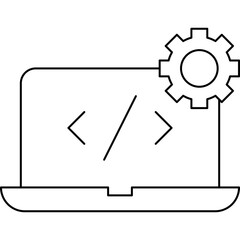 Custom Coding icon single vector illustration