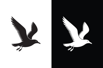 Obraz premium Seagull icon vector on White Background ,Vector Art Illustration on white background.