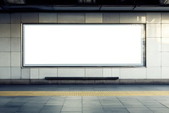Empty billboard in urban setting