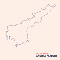 Map of Andhra Pradesh, Outline Map of Andhra Pradesh with Indian Map, Andhra Pradesh state of  India Vector Illustration.
