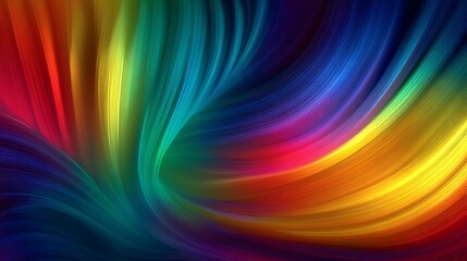 Obraz premium Vibrant Rainbow Swirls Abstract Background Design