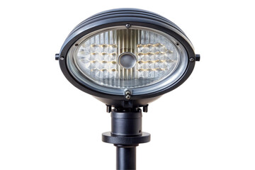 modern road light fixture on a white background, highlighting LED technology and industrial design