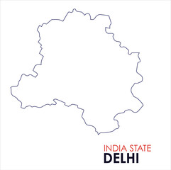 Obraz premium Map of Delhi, Map of Delhi with Indian Map, Delhi state of India Vector Illustration. 