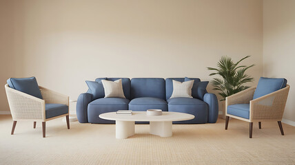 a 3d rendering of a living room interior