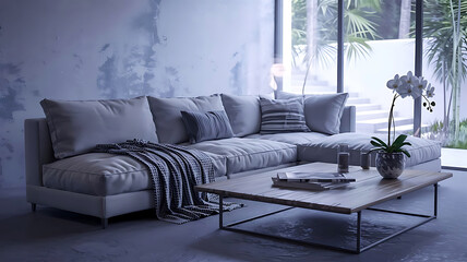 a 3d rendering of a living room interior