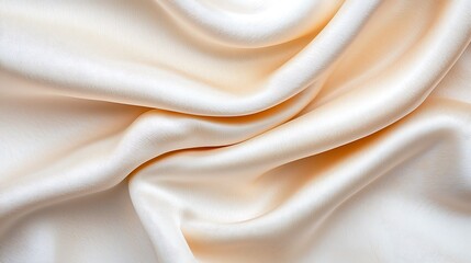 Obraz premium Elegant Creamy Fabric Texture with Soft Folds and Subtle Light Reflection, Perfect for Backgrounds or Designs.