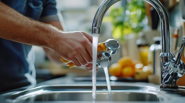 Plumber replacing an old faucet. Featuring plumbing expertise and home upgrades