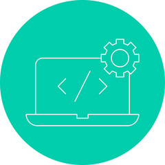 Custom Coding icon single vector illustration